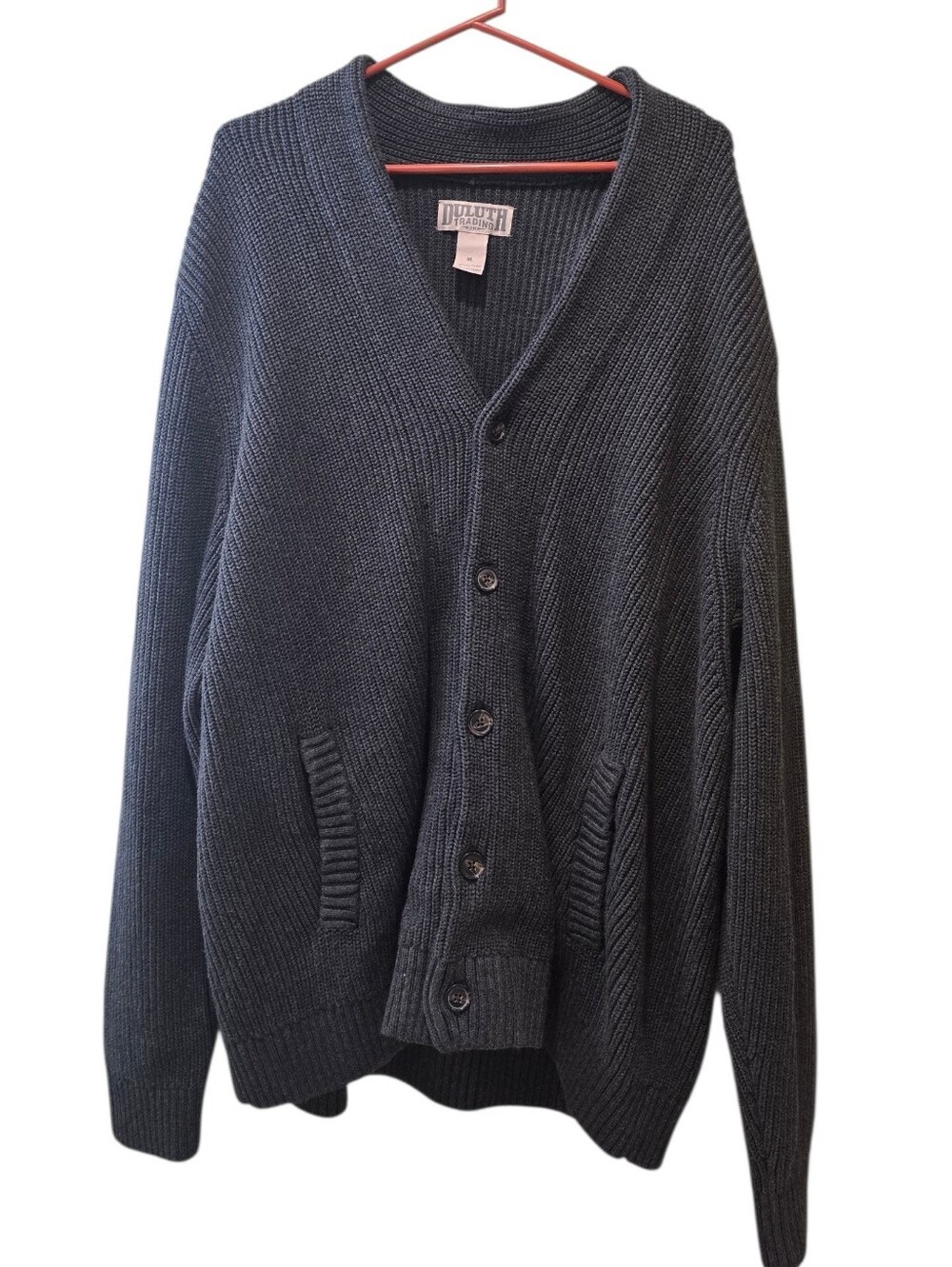 Duluth Trading Co Men's Charcoal Button-Up Shawl Collar Cardigan
